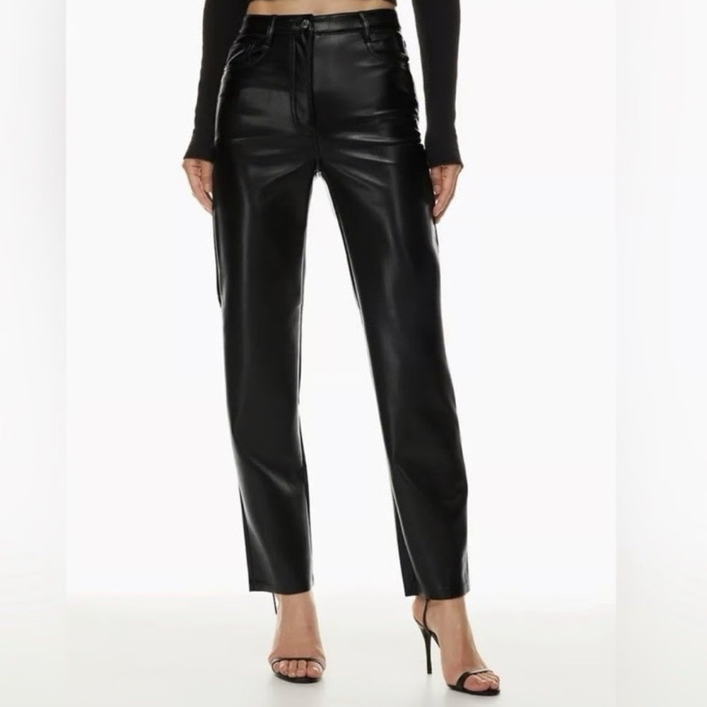 Aritzia Wilfred Straight Leg Vegan Leather Pant Size 2